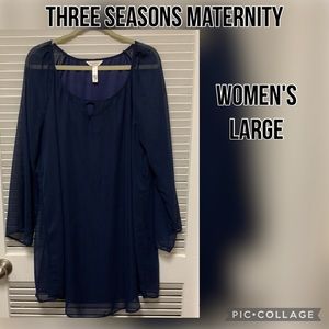 Three Seasons Maternity navy blouse Large